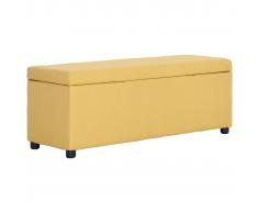 vidaXL Banco con espacio de almacenaje 116 cm poliéster amarillo