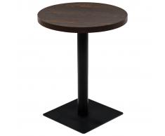 vidaXL Mesa de bar bistró MDF y acero redonda fresno oscuro 60x75 cm