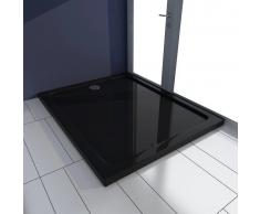 vidaXL Plato de ducha rectangular ABS negro 80x100 cm