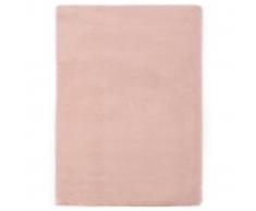 vidaXL Alfombra de pelo sintético de conejo rosa envejecido 140x200 cm