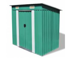 vidaXL Caseta de jardín verde metal