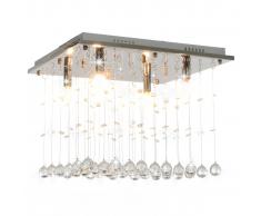 vidaXL Lámpara de techo con cuentas de cristal plateado cúbica G9