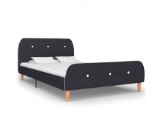 vidaXL Estructura de cama de tela gris oscuro 120x200 cm