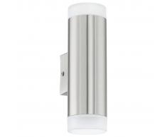 EGLO Lámpara de pared LED exterior Riga 6 W plateada 92736