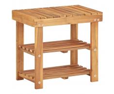 vidaXL Estantería de zapatos de madera maciza de acacia 50x32x45 cm