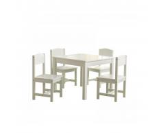 KidKraft Mesa para niños con 4 sillas de estilo rústico blanco