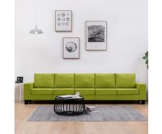 vidaXL Sofá de 5 plazas de tela verde