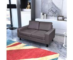 vidaXL Sofá de 2 plazas tela gris oscuro