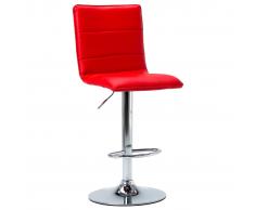 vidaXL Taburete de cocina cuero sintético rojo