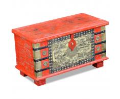 vidaXL Baúl de almacenamiento madera de mango rojo 80x40x45 cm