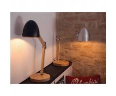Beliani Lámpara de mesa, Iluminación de noche, Madera y aluminio, Plateado, V