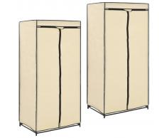 vidaXL Armarios 2 unidades color crema 75x50x160 cm