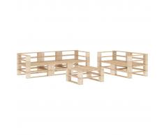 vidaXL Juego de muebles de palés para jardín 6 piezas de madera