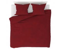 vidaXL Juego de funda de edredón vino tinto 200x220/60x70 cm