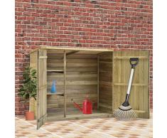 vidaXL Caseta herramientas jardín madera pino impregnada 135x60x123 cm