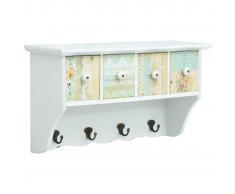 vidaXL Perchero de pared de MDF blanco 56x17x30 cm