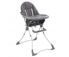 vidaXL Trona de bebé gris y blanco