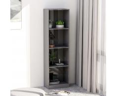 vidaXL Estantería de 4 niveles aglomerado gris brillante 40x24x142 cm