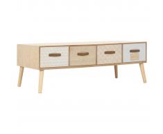 vidaXL Mesa de centro con 4 cajones madera maciza de pino 110x50x40 cm