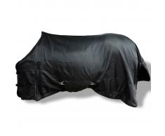 vidaXL Manta para caballos de lana doble capa 165 cm Negra