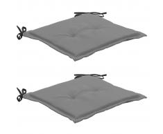 vidaXL Cojines para sillas de jardín 2 unidades negro y gris 50x50x3cm