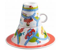HABA Set de vajilla desayuno para niños Motorcade 4 uds 302063