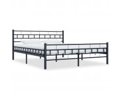 vidaXL Estructura de cama de acero negro 200x200 cm