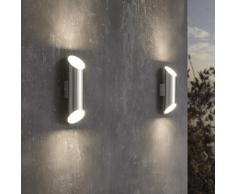 EGLO Lámpara LED de pared para jardín Agolada plateado 2x3,7W