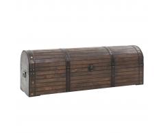 vidaXL Baúl de almacenaje madera maciza estilo vintage 120x30x40 cm