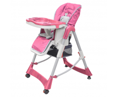 vidaXL Trona / Silla Con Bandeja Ajustable Para Bebés De Color Rosa