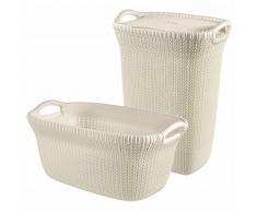 Curver Cesto de ropa sucia y de colada Knit blanco 97 L 240685
