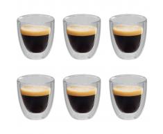 vidaXL Vasos de cristal térmico doble pared para café 6 uds 80 ml