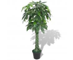 vidaXL Árbol de la fortuna artificial con macetero 145 cm verde