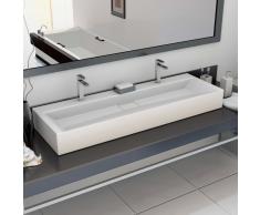 vidaXL Lavabo 120x46x11 cm resina mineral/mármol blanco