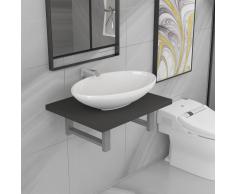 vidaXL Conjunto de muebles de baño 2 piezas cerámica gris