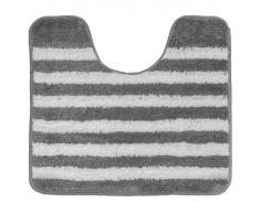Sealskin Alfombra de baño alrededor inodoro gris a rayas 45 x 50 cm
