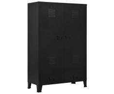 vidaXL Armario de estilo industrial de acero negro 90x40x140 cm