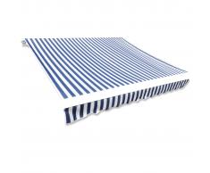 vidaXL Parte Superior Toldo De Lona Azul&Blanco 4x3 M Marco No Incluido