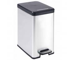 Curver Papelera de pedal estrecha Deco 25 L plateada 240639