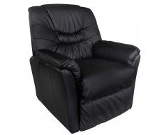 vidaXL Sillón de masaje eléctrico piel sintética negro