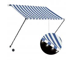vidaXL Toldo retráctil con LED azul y blanco 200x150 cm