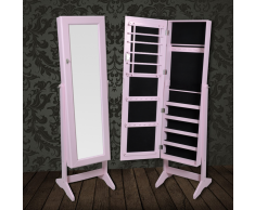 vidaXL Espejo Con Patas Armario Gabinete de Joya Color Rosa