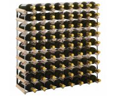 vidaXL Botellero para 72 botellas de madera maciza de pino