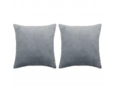 vidaXL Cojines de terciopelo gris 45x45 cm 2 unidades
