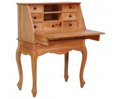 vidaXL Escritorio secreter de madera maciza de caoba 78x42x103 cm
