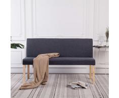vidaXL Banco de poliéster 139,5 cm gris