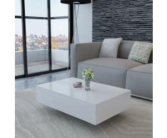 vidaXL Mesa de centro rectangular blanco con brillo