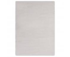 vidaXL Alfombra de pelo sintético de conejo gris 80x150 cm