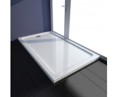 vidaXL Plato de ducha rectangular ABS, color blanco, 70 x 120 cm