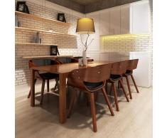vidaXL Sillas de comedor 6 unidades cuero sintético marrón